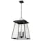 Z-Lite Broughton Outdoor Chain Mount Ceiling Fixture, 4-Light, 15.75In.W x 23.75In.H, Black/Clear Beveled 521CHXL-BK - alternate 8